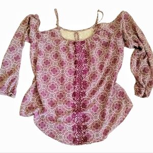 Rewind brand lightweight embroidered back blouse size Medium